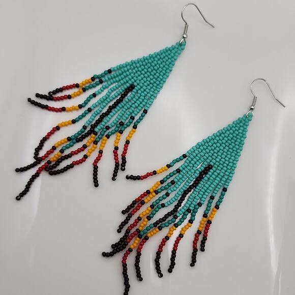 Boho Beaded Earrings - Picture 2 of 5